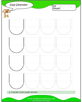 okul öncesi çizgi çalışma sayfaları